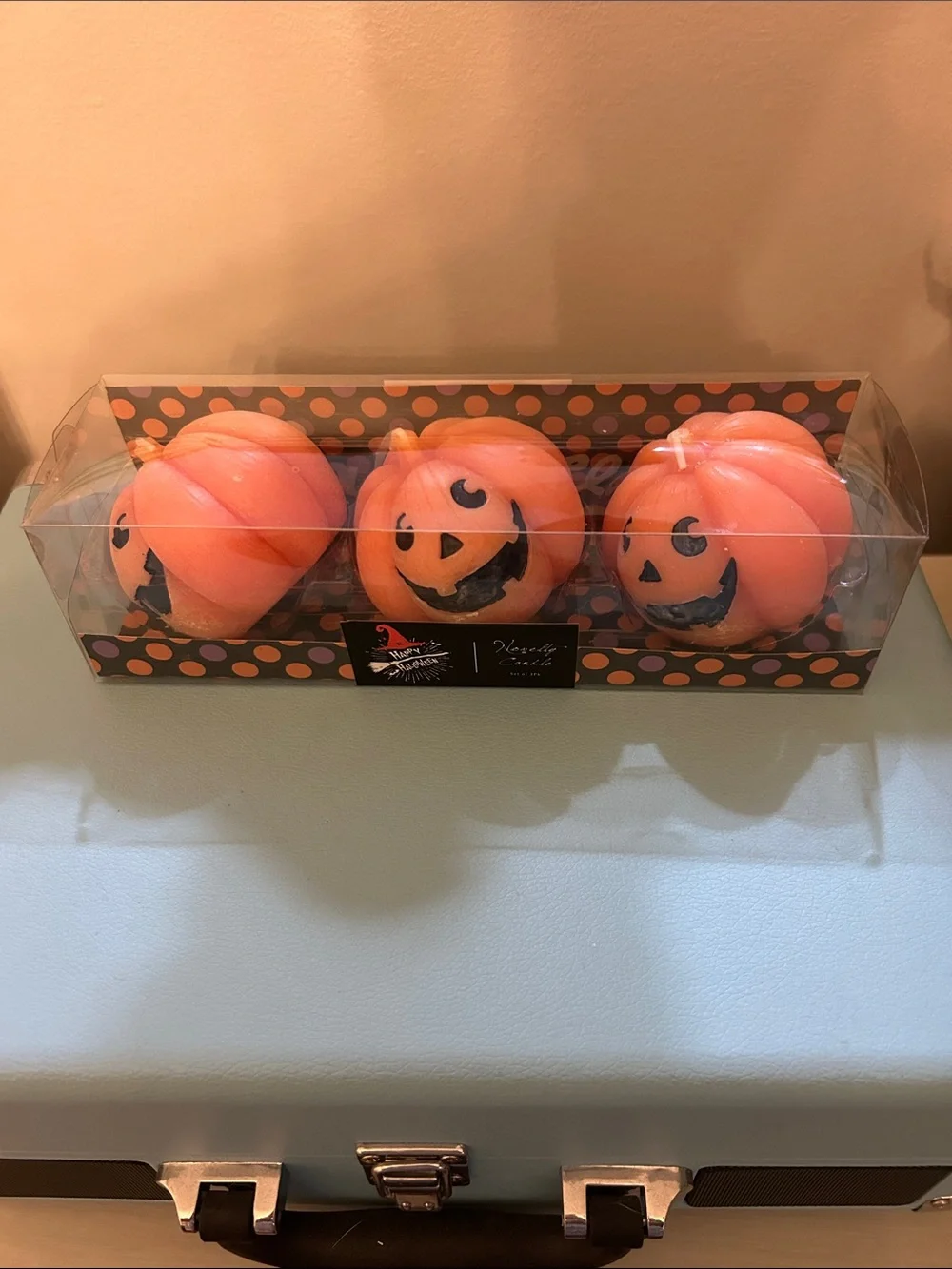 Halloween Jack-o'-Lantern Candle Trio - Orange